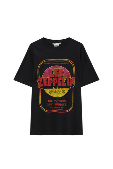 Retro T-shirt met Led Zeppelin-print