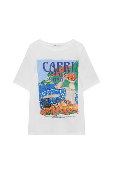 Tričko s ilustráciou Capri