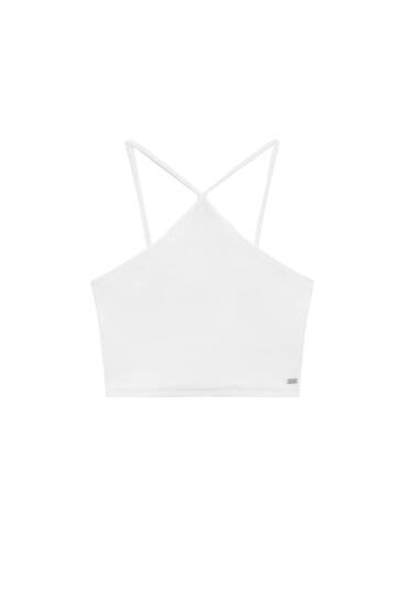Plain top with crossover straps