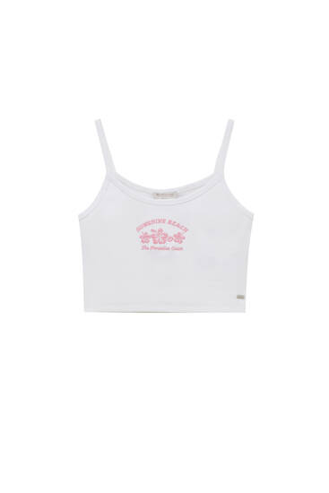 Tank top with embroidered detail