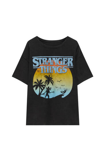 Stranger Things-Shirt mit Demogorgon-Schatten