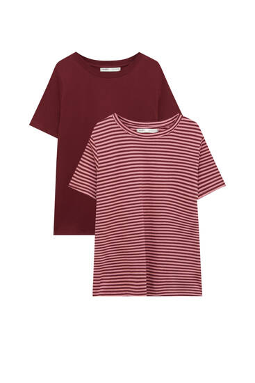 Pack of striped slim-fit T-shirts