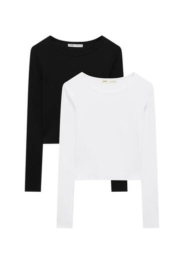 pull and bear long sleeve t shirt