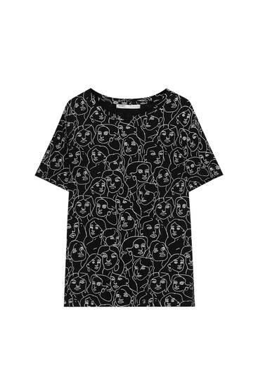 Κοντομάνικη μπλούζα animal print