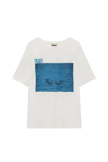 T-Shirt mit Life Wal-Fotoprint