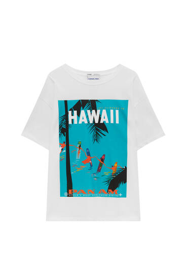 T-shirt met Hawaii-print