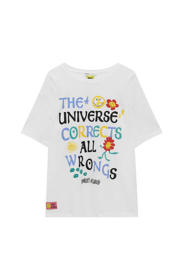 pull and bear smiley t shirt