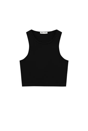 Pull & Bear Empire topje wit casual uitstraling Mode Tops Empire topjes 