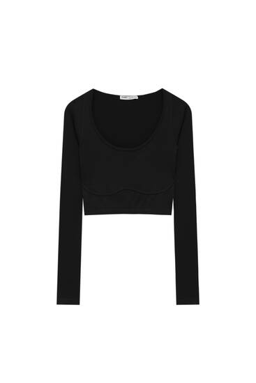 T-shirt sans coutures manches longues - pull&bear