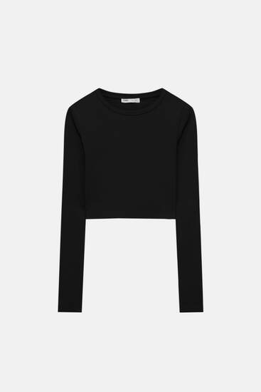 pull and bear crop t shirt