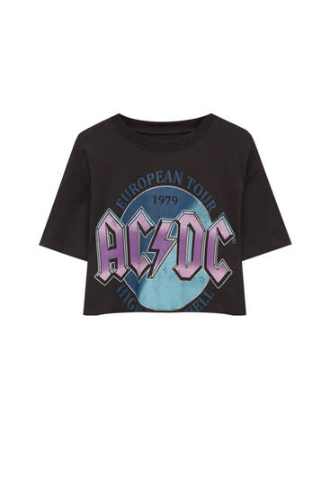 Camiseta AC/DC cropped