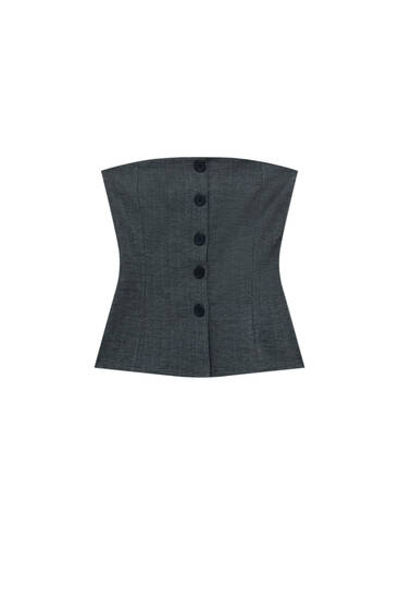 Corset top with buttons