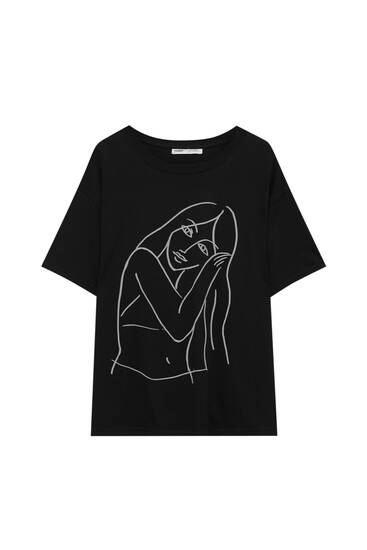 Zwart T-shirt met print