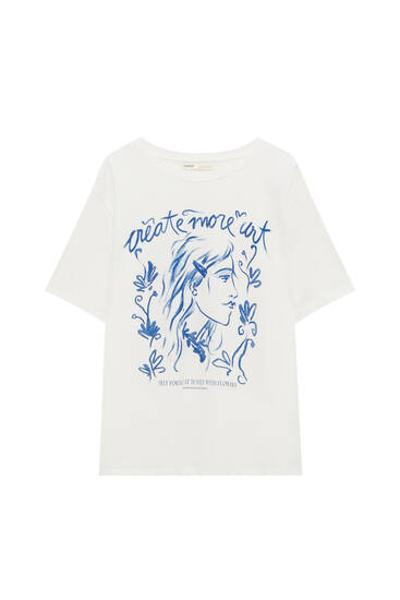 T-shirt with girl illustration
