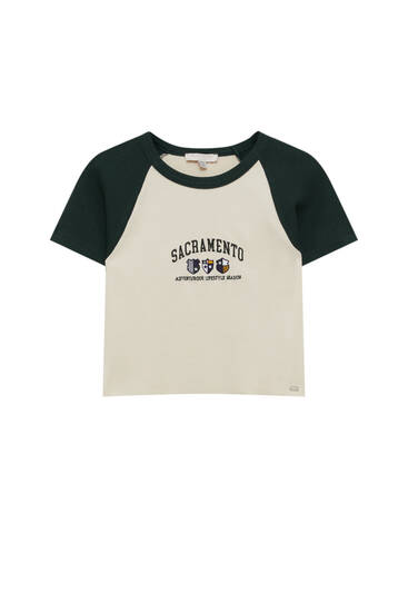 Pull&Bear T-Shirt DAMEN Hemden & T-Shirts T-Shirt Asymmetrisch Rabatt 63 % Dunkelblau S 