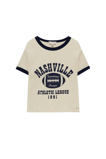 T-shirt Nashville bord-côte contrastant