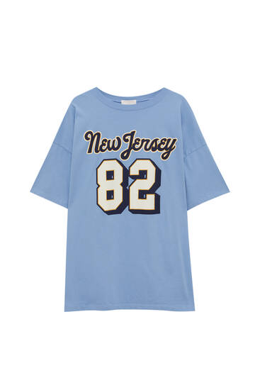 T-shirt universitaire bleu New Jersey