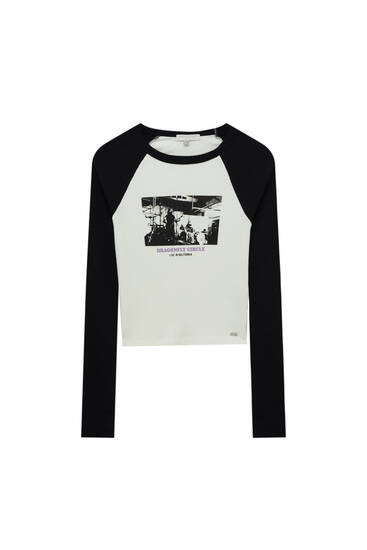 Camiseta larga Grunge - PULL&BEAR