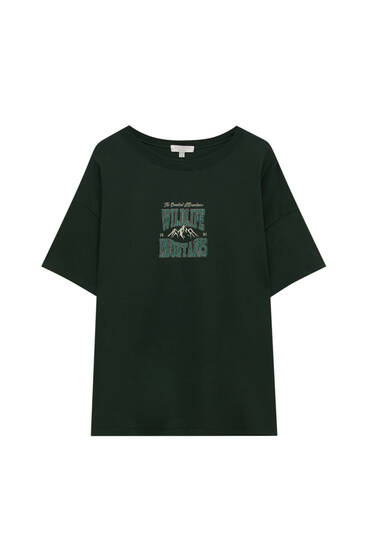Short sleeve T-shirt with mountain