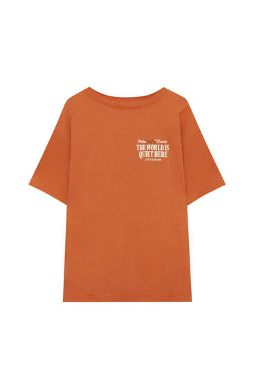 Kurzarm-T-Shirt mit Bergmotiv