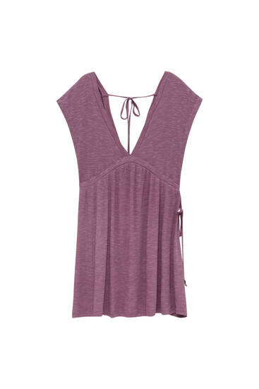 Short flowing ribbed dress