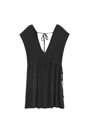 Short flowing ribbed dress