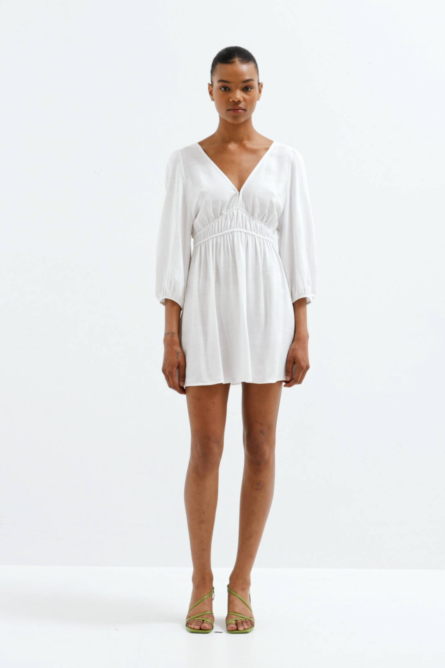 Pull u0026 Bear - Short white dress with open back