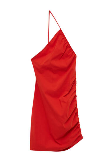 Asimetrična mini haljina s nabiranjem