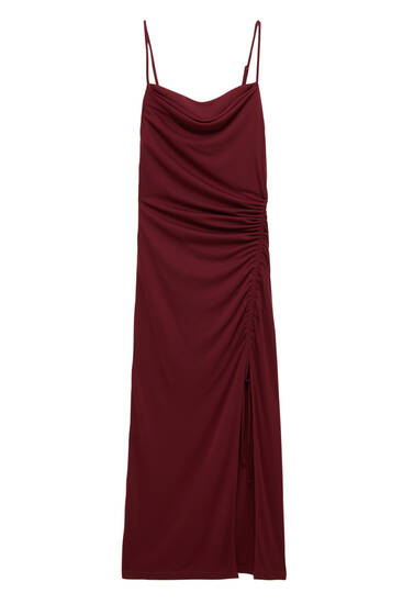 Midi dress with side slit