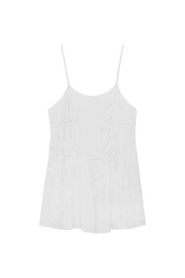 Korte witte jurk met volant
