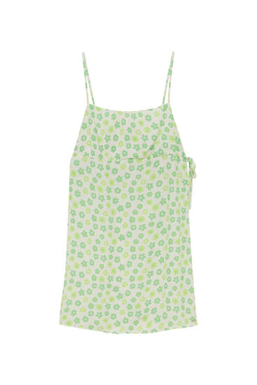 Zelené krátke šaty s kvetinovou potlačou