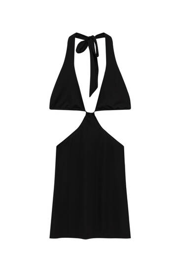 Short cut-out halter dress