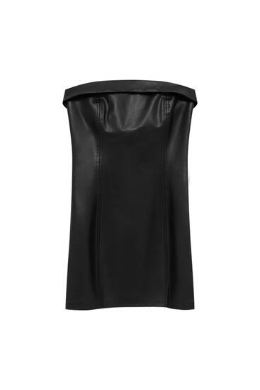 Robe noire cuir synthétique