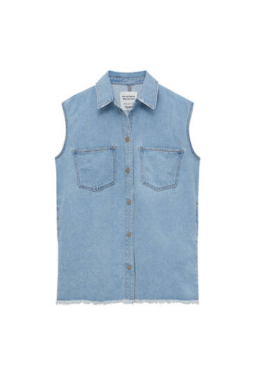 Robe courte jean boutons - pull&bear