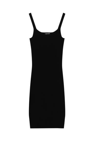 Κοντό ριμπ φόρεμα με εφαρμοστή γραμμή