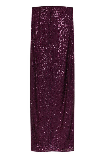 Long sequined strapless dress