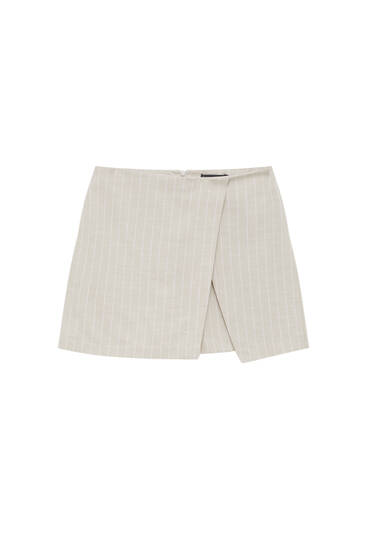 Falda-Pantalon botones BEIGE M - Bmdstyle