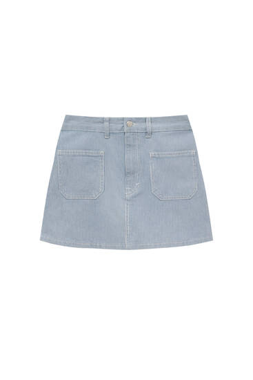 Jeans-Minirock mit Streifen