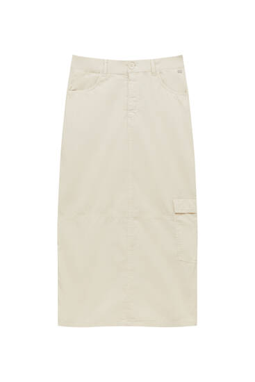 Long cargo skirt with pockets