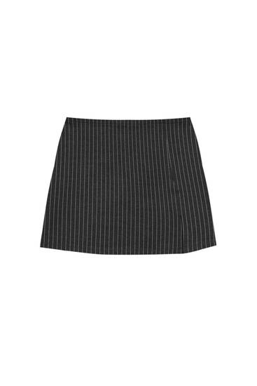 Varsity mini skirt with slit