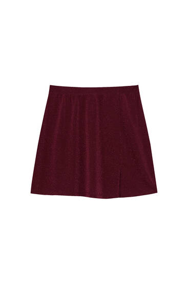 Shiny mini skirt