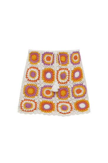 Crochet sun mini skirt
