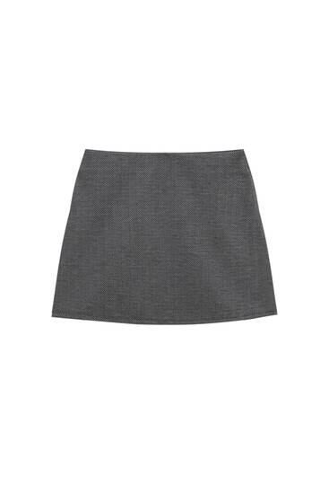 Herringbone mini skirt
