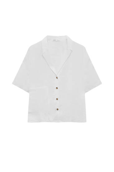 Witte blouse met korte mouw