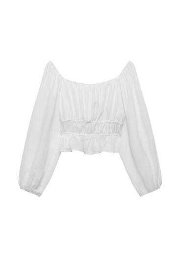 Cropped off-the-shoulder blouse