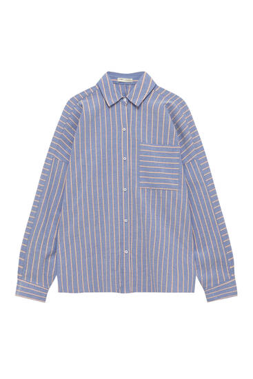 Blue striped shirt with pocket