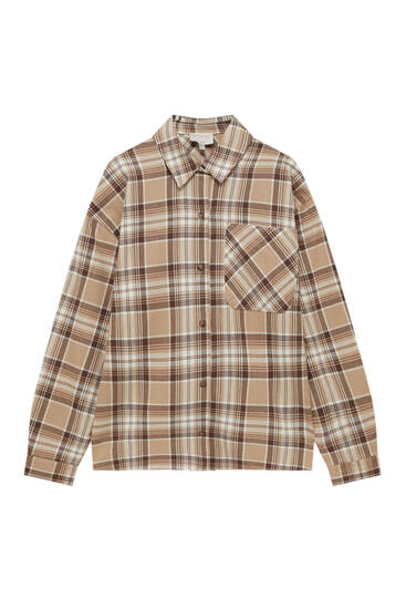 Chemise carreaux manches longues - pull&bear