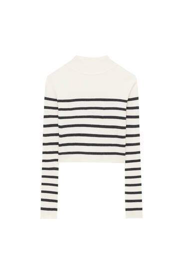 Cropped high neck sweater - pull\u0026bear
