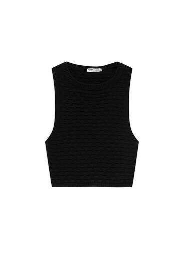 Top cropped din tricot
