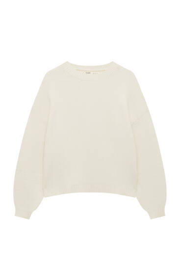 DAMEN Pullovers & Sweatshirts Stricken Rabatt 73 % Pull&Bear Pullover Weiß/Rot S 
